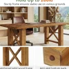 Solid Wood Computer Desk, 63" Executive Office Desk with Parquet Top