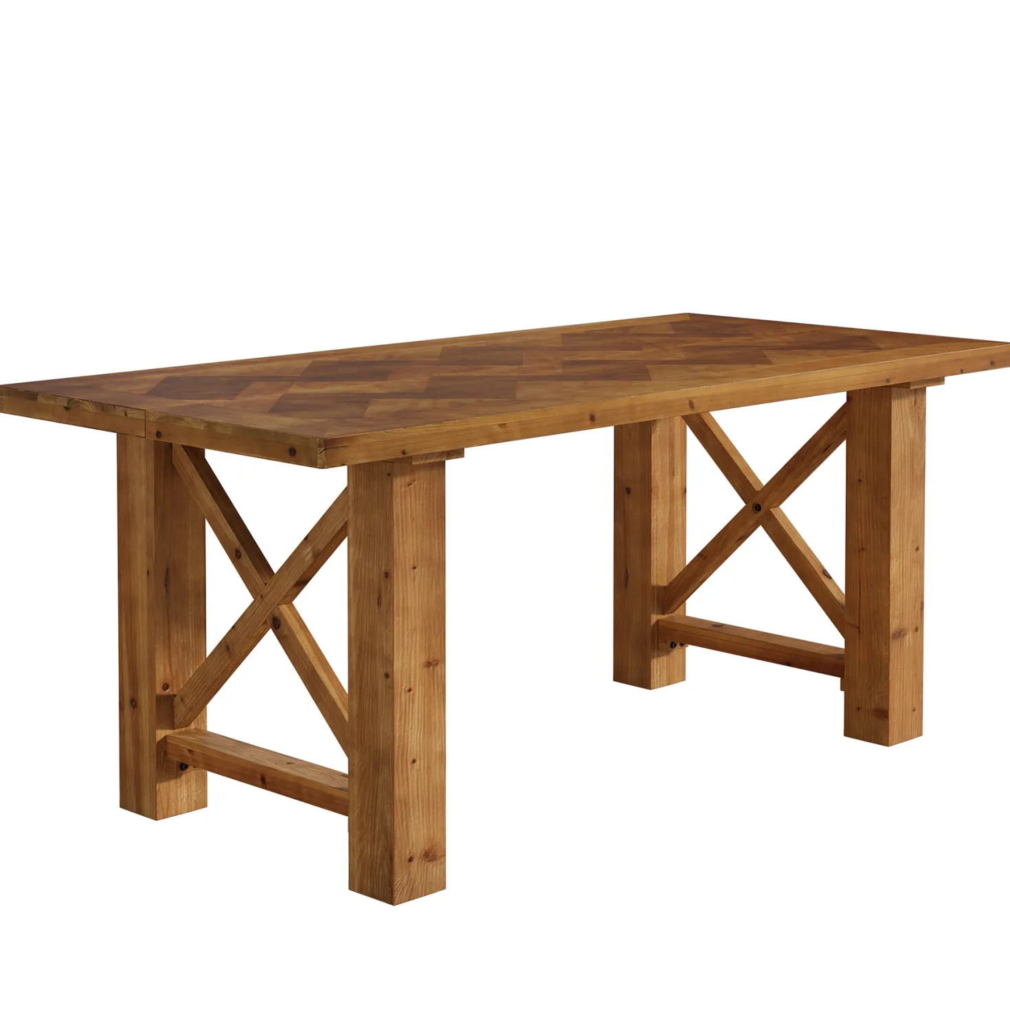 Solid Wood Computer Desk, 63" Executive Office Desk with Parquet Top