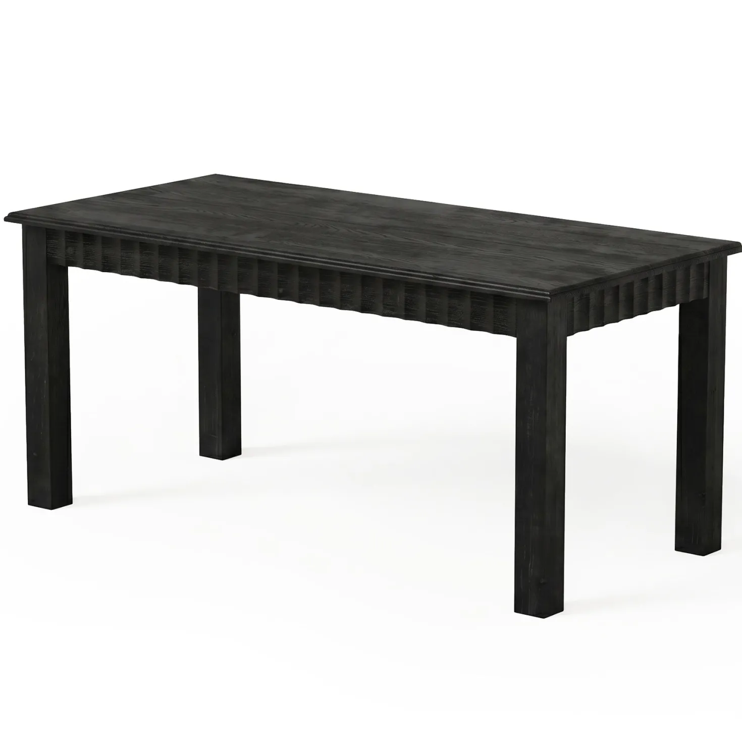 Solid Wood Computer Desk, 63" Home Office Desk with Sturdy Legs