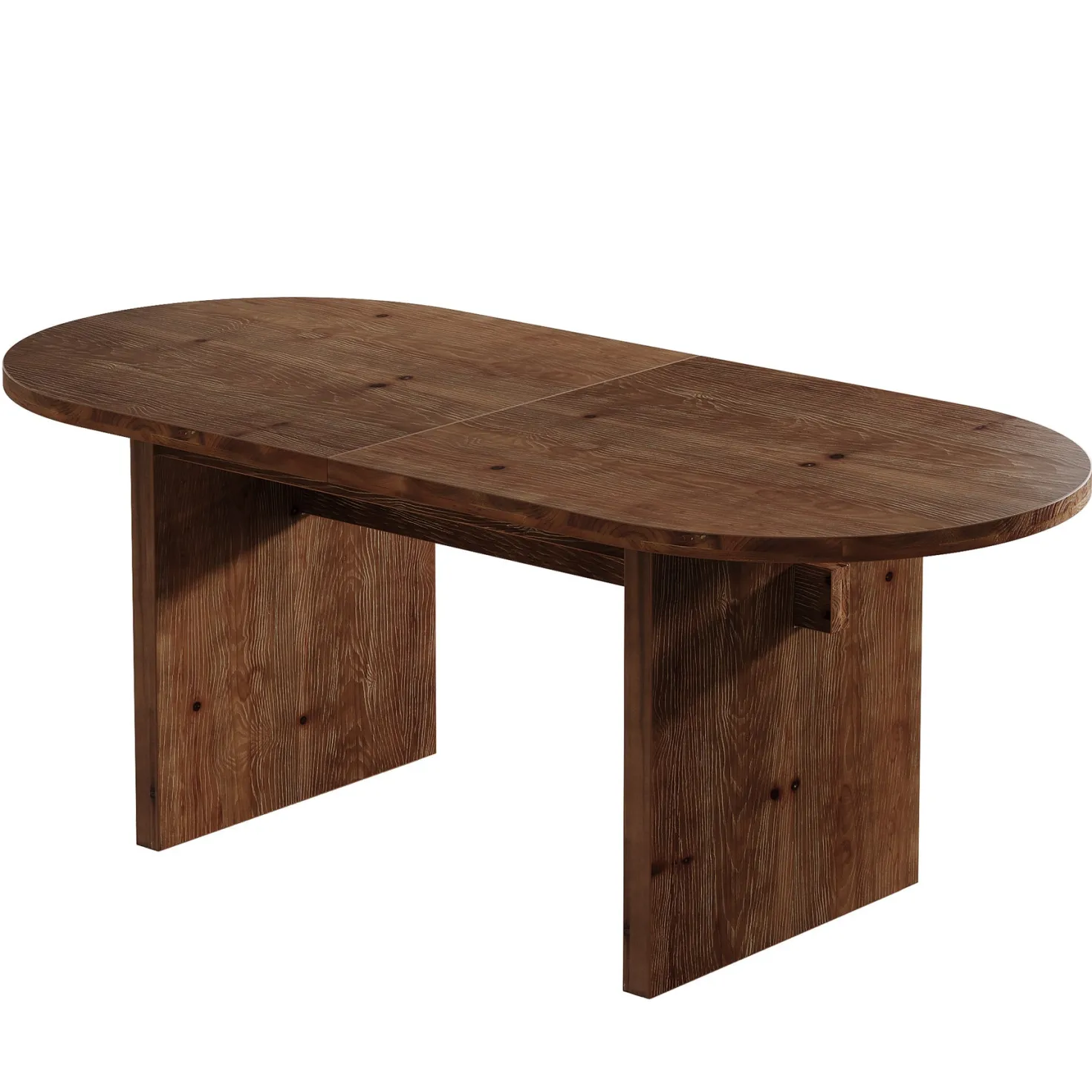 Solid Wood Conference Table, 63" Oval Executive Desks with Wood Base