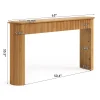 Solid Wood Console Table, 63" Retro Entryway Table with Vertical Fluted Stripes
