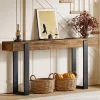 Solid Wood Console Table, 63" Entryway Sofa Table with Metal Legs