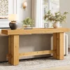 Solid Wood Console Table, 63" Sofa Entryway Table with Stable Leg