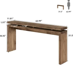 Solid Wood Console Table, 63