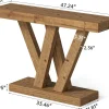 Solid Wood Console Table, 47.2" Farmhouse Sofa Table with Double V-Shape Base