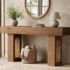 Solid Wood Console Table, 63" Farmhouse Entryway Sofa Table Behind Couch