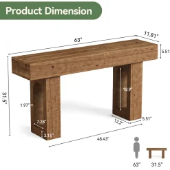 Solid Wood Console Table, 63