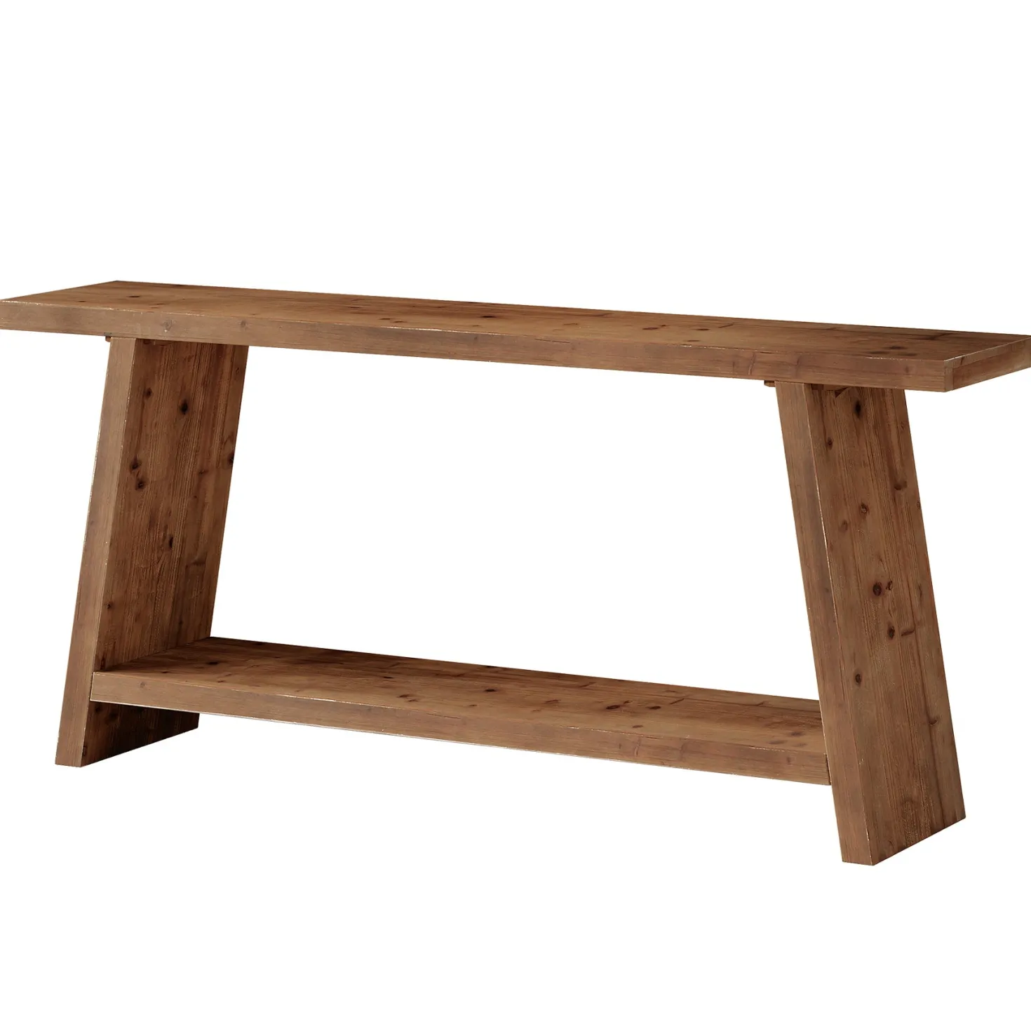 Solid Wood Console Table, 70.9" Sofa Table Behind Couch with 2-Tier Storage