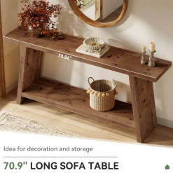 Solid Wood Console Table, 70.9