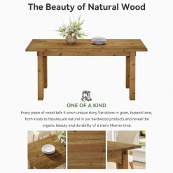 Solid Wood Dining Table, 63