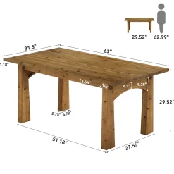 Solid Wood Dining Table, 63