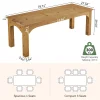 Solid Wood Dining Table, 78.7" Rectangular Kitchen Table for 6-8 People
