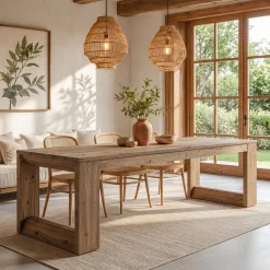Solid Wood Dining Table, 86.6