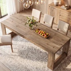 Solid Wood Dining Table, 86.6