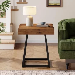 Solid Wood End Table, 19.7
