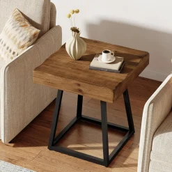 Solid Wood End Table, 19.7