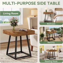 Solid Wood End Table, 19.7