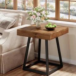 Solid Wood End Table, 19.7
