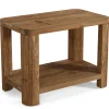 Solid Wood End Table, Rectangle Side Table Nightstand with 2-Tier Shelf