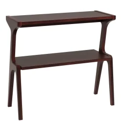 Solid Wood End Table, 2-Tier Sofa Side Table with Storage Shelf