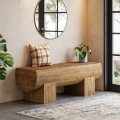 Solid Wood Entryway Bench, 47