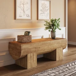 Solid Wood Entryway Bench, 47
