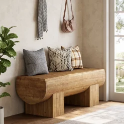 Solid Wood Entryway Bench, 47