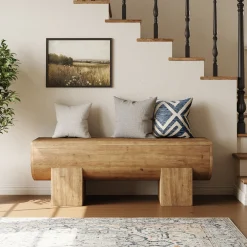 Solid Wood Entryway Bench, 47