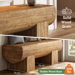 Solid Wood Entryway Bench, 47