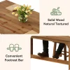 Solid Wood Executive Desk, 63" Computer Desk with Foot Bar for Home Office