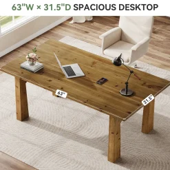 Solid Wood Executive Desk, 63