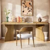 Solid Wood Executive Desk, 63" Office Computer Desk with V-Shaped Legs