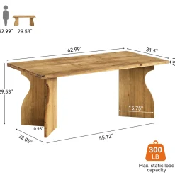 Solid Wood Executive Desk, 63