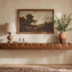 Solid Wood Floating TV Stand, 63