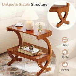 Solid Wood Nightstand, 23.62