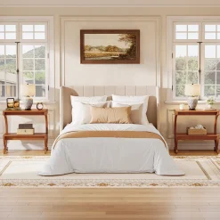 Solid Wood Nightstand, 23.62