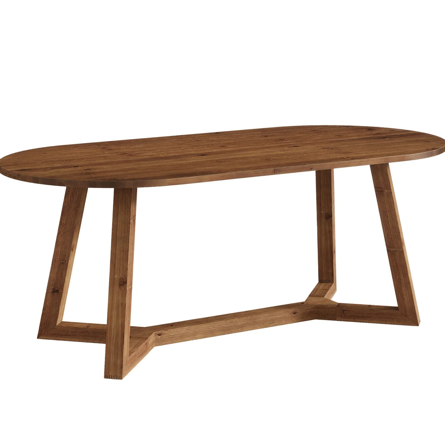 Solid Wood Oval Dining Table, 63" Kitchen Table with Sturdy Tapered Legs for 4-6