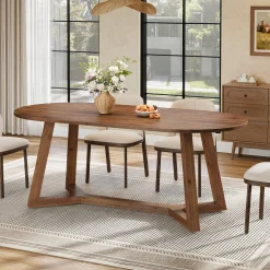 Solid Wood Oval Dining Table, 63