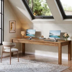 Solid Wood 2-Person Desk, 78.7