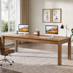 Solid Wood 2-Person Desk, 78.7