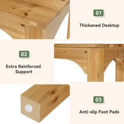 Solid Wood 2-Person Desk, 79" Long Computer Desk Double Writing Table