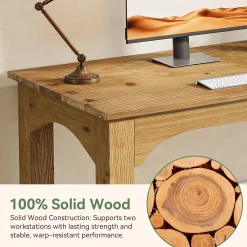 Solid Wood 2-Person Desk, 79