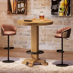 Solid Wood Round Bar Table, 37.4