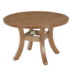 Solid Wood Round Dining Table, 47" Kitchen Table with Unique Curved Legs