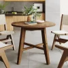 Solid Wood Round Dining Table, 31.5" Farmhouse Kitchen Table for 2-4