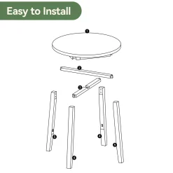 Solid Wood Round Dining Table, 31.5