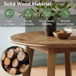 Solid Wood Round Dining Table, 31.5