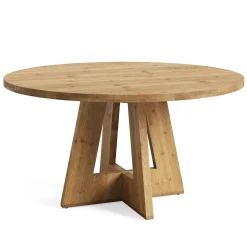 Solid Wood Round Dining Table for 4-6, 47" Farmhouse Kitchen Table for Dining Room
