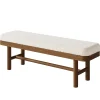 Solid Wood Shoe Bench, 55" Upholstered Entryway Bench with Removable Cushion