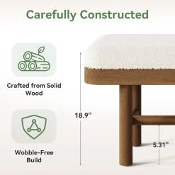 Solid Wood Shoe Bench, 55